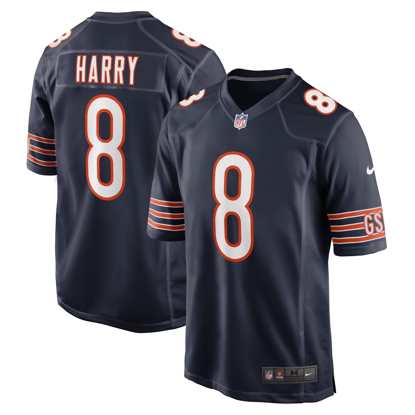 Men's Nike N'Keal Harry Navy Chicago Bears Game Player Jersey