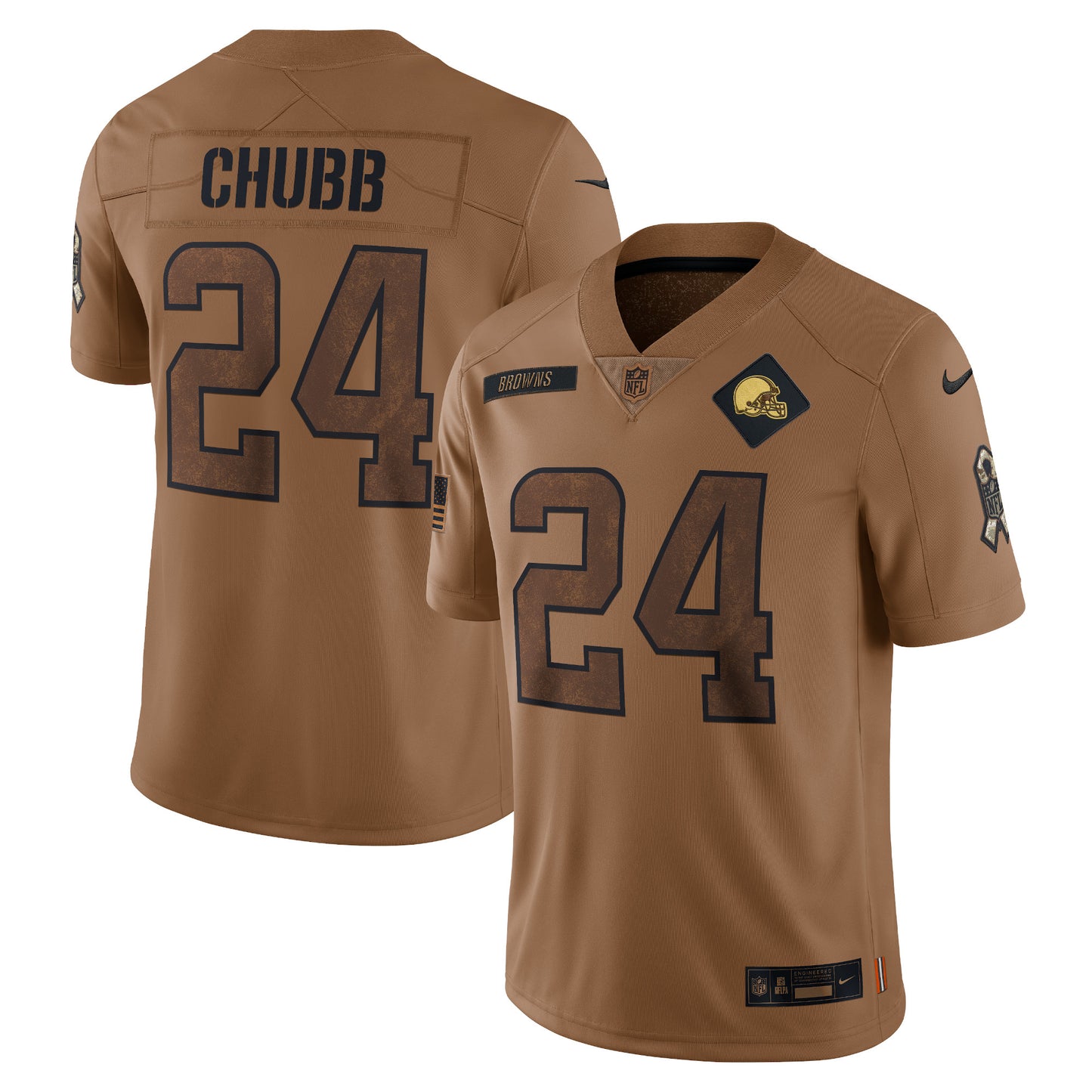 Nick Chubb Cleveland Browns Nike 2023 Salute To Service Limited Jersey - Brown