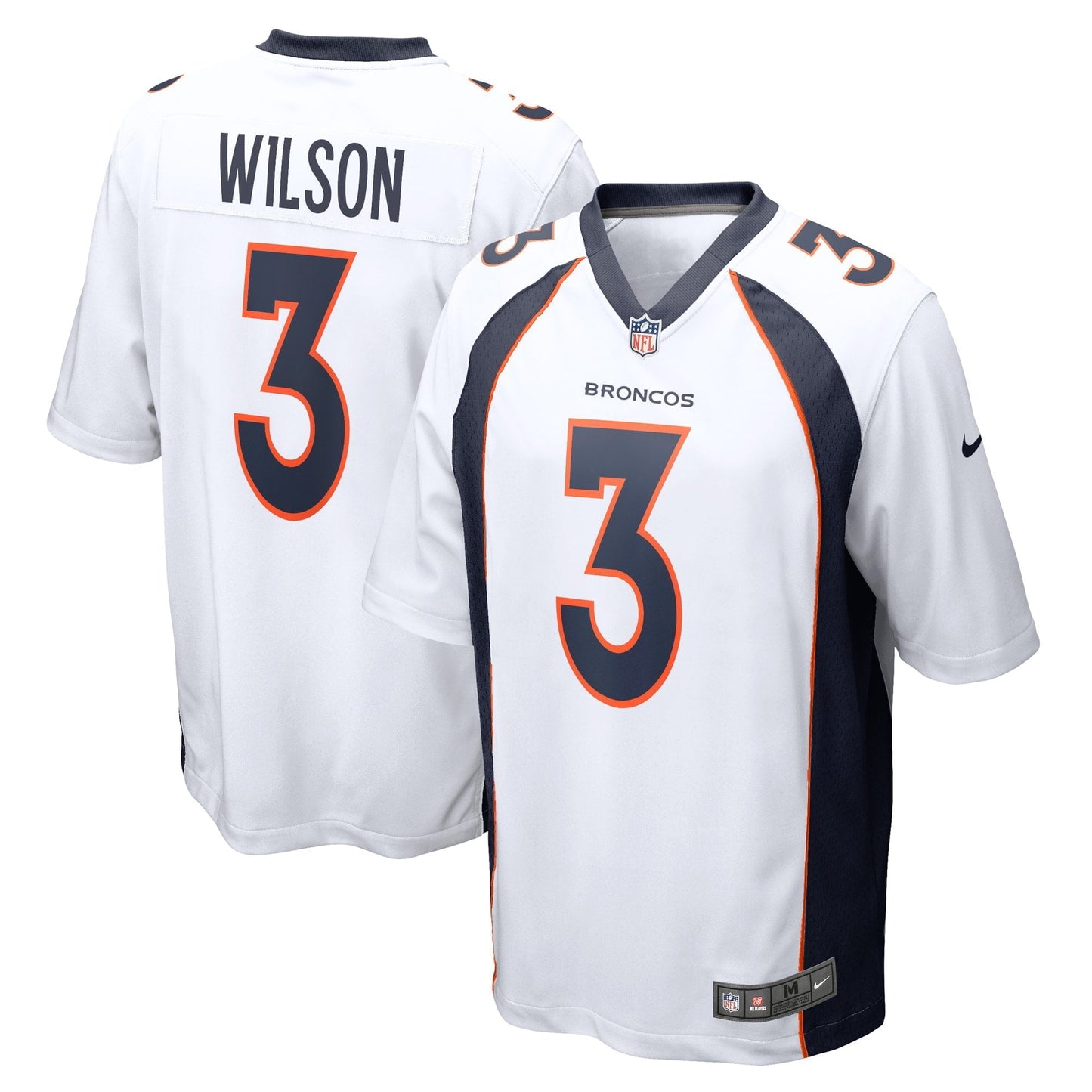 Men's Nike  Russell Wilson  White Denver Broncos Game Jersey