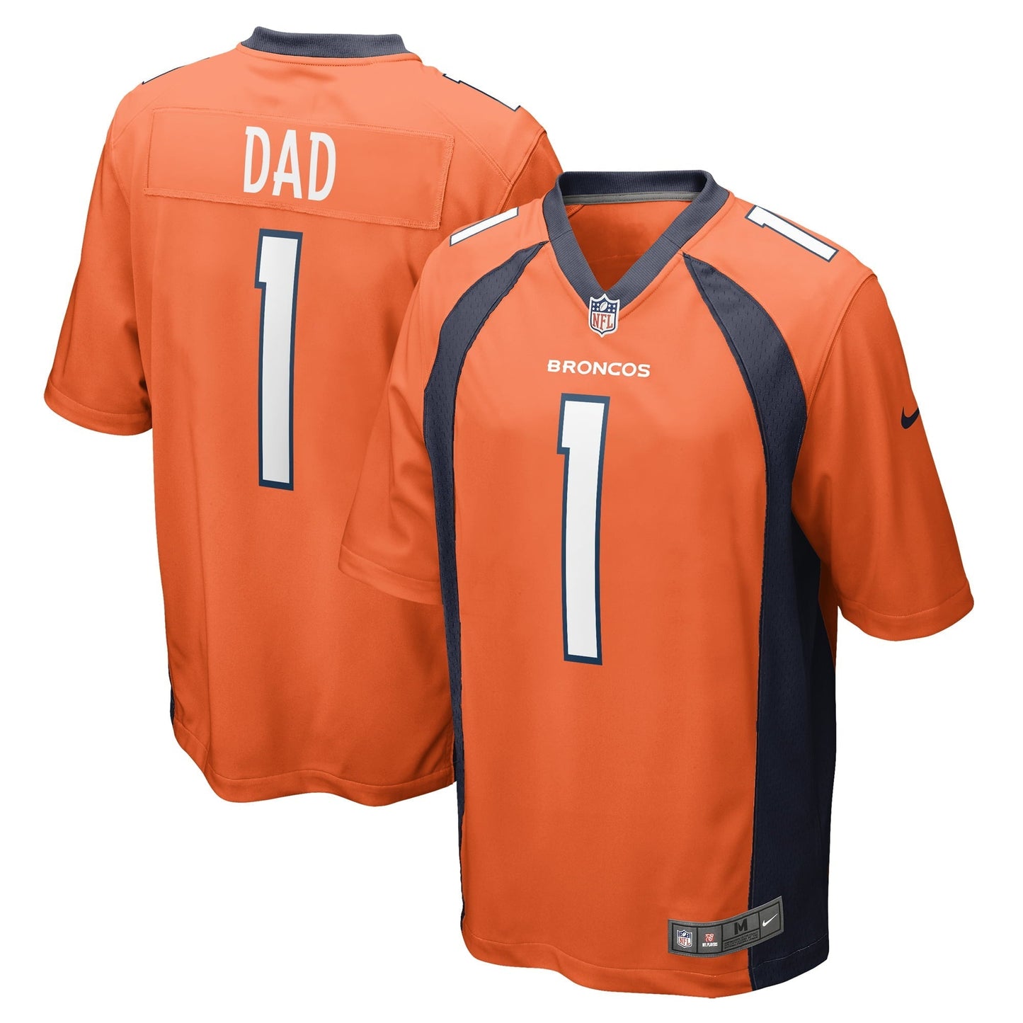 Men's Nike Number 1 Dad Orange Denver Broncos Game Jersey
