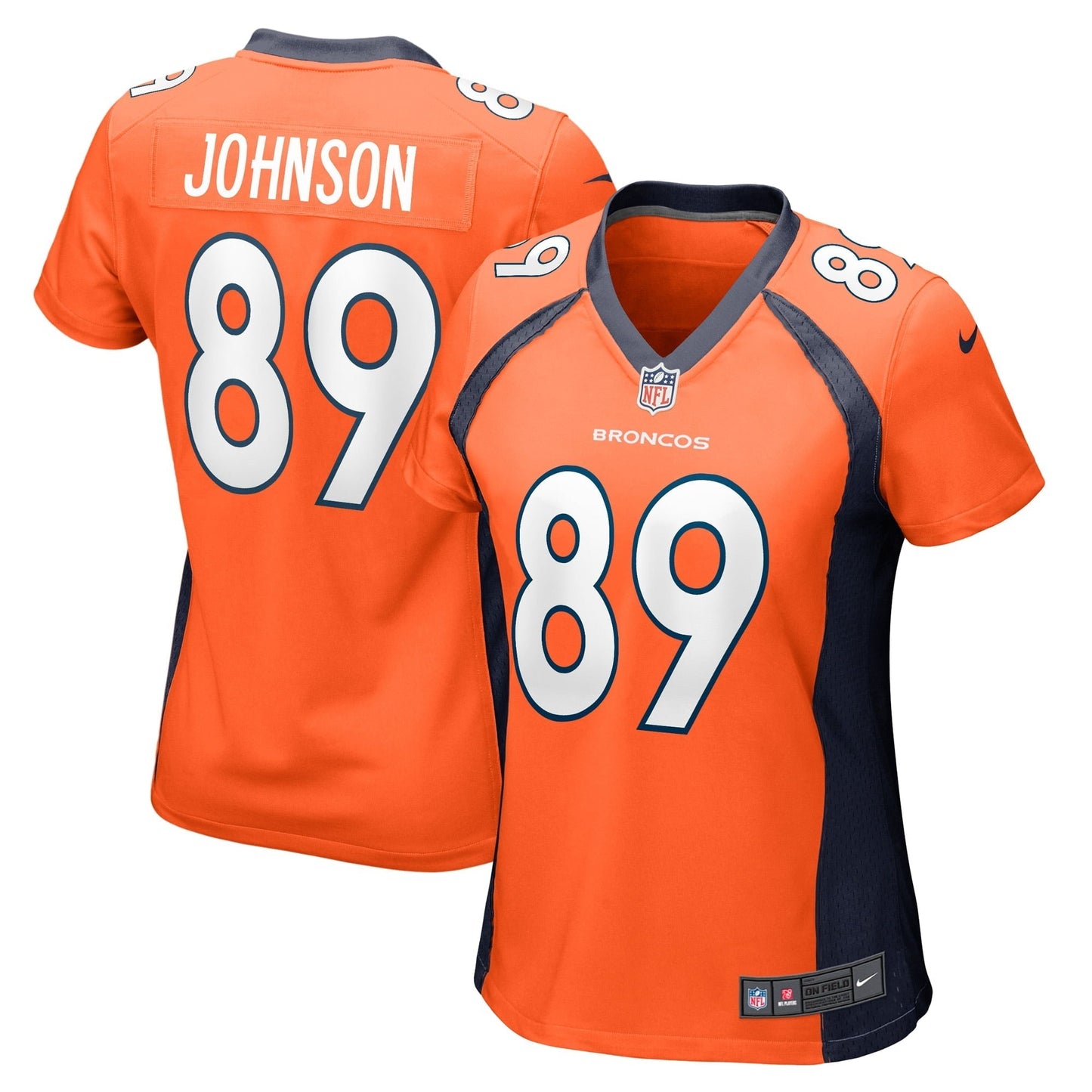 Women's Nike Brandon Johnson Orange Denver Broncos Game Player Jersey