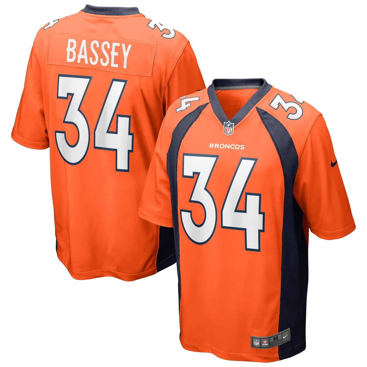Men's Nike Essang Bassey Orange Denver Broncos Game Jersey